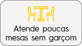 poucas mesas sem garçom