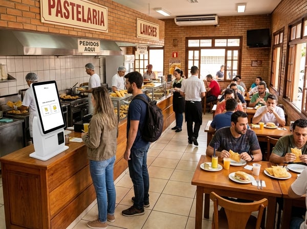 Totem de autoatendimento em pastelaria